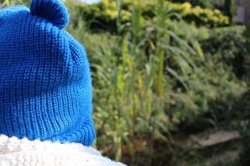 bonnet en laine bleu