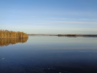 Утро на реке осень туман  солнце утка донки рыба