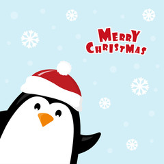 Fototapeta na wymiar Christmas card with penguin