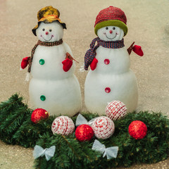 New Year. Christmas. Toys snowmen