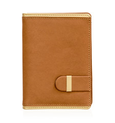  brown notebook  isolated on white background.clipping path.