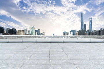 Obraz premium city skyline with empty square