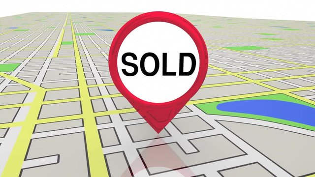Sold Deal Closed Final Offer Accepted Map Pin 3d Animation