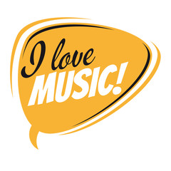 i love music retro cartoon balloon