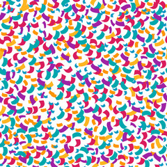 Confetti seamless pattern. Bright colorful background. Vector elements for design, cards, invitations, gift. Template for print, Carnival decoration, textile.