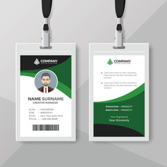 Professional green ID card design template