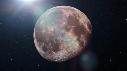 Obraz na płótnie Canvas the Moon lit by the Sun, object in the Solar System