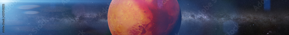 Wall mural the red planet mars part of the solar system galaxy