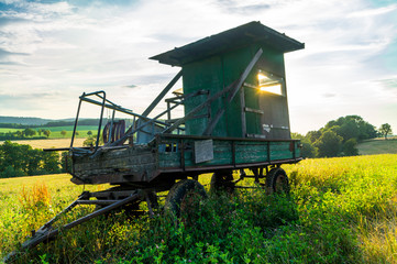 Fototapeta premium old trailer in the field