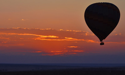 Air balloons at sunrise