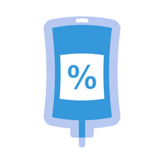 Saline bag flat icon on isolated white transparent background.	