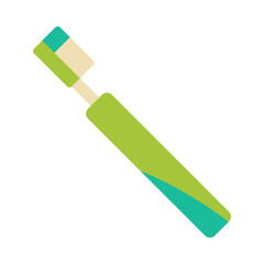 Toothbrush flat icon on isolated white transparent background.	