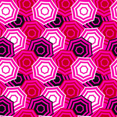 Vector colorful geometric pattern with striped umbrellas