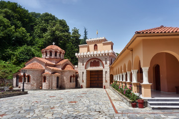 Courtyard Orthodox Monastery of Saint Dimitrios in Greece.
