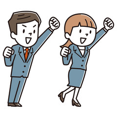 ガッツポーズ　男女