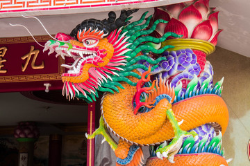 East Asian Dragons: Are characterized by a variety of animals. Text translation: "the shrine of Kea chae teng." by Jaranin