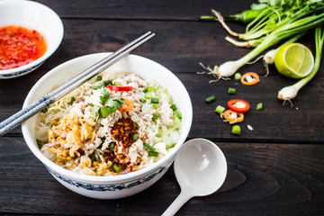 Noodles Soup NO.01: This is a Thai dishes which be made as soup.