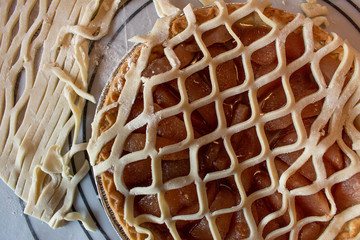 Making fancy pie dough lattice work for pie crust top