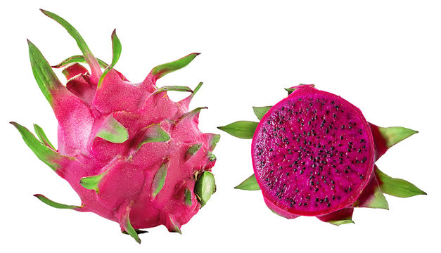 Dragon Fruit Isolated On White Background