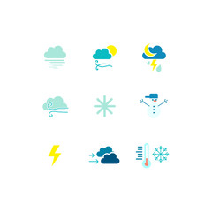 Set of Weather vector flat icons designs