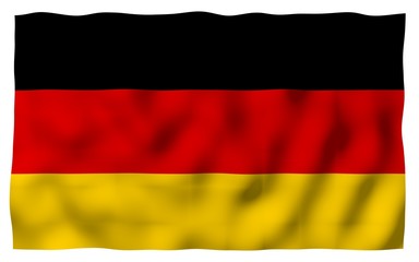 Flag of Germany. Wide format 3D illustration. State symbol of the Federal Republic of Germany. 3D rendering