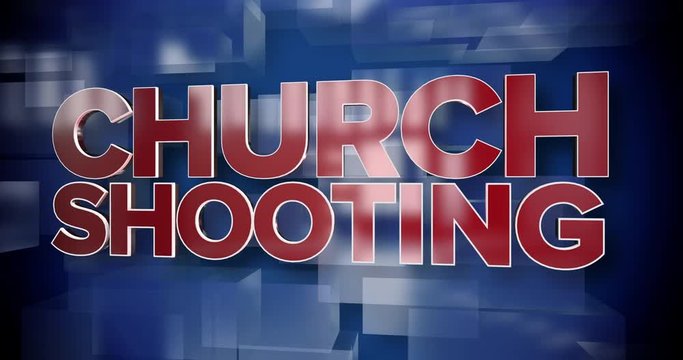 A red and blue dynamic 3D Church Shooting title page background animation.	 	