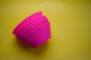 cake pan on a yellow background