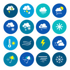 Set of Weather vector flat icons designs