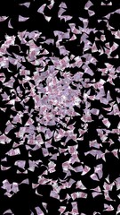 Flying euro banknotes isolated on a dark background. Money is flying in the air. 500 EURO in color. 3D illustration