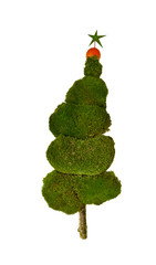 Weihnachts baum auf weisem hintergrund.