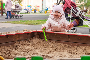 in the sandbox cute baby outdoor