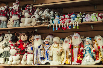 New Year. Christmas. Santa Claus. Snow Maiden. Dolls