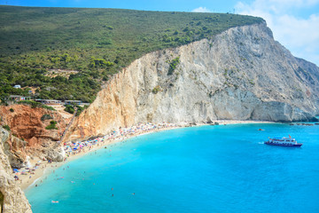 Port Katsiki beach in Lefkada island Greece
