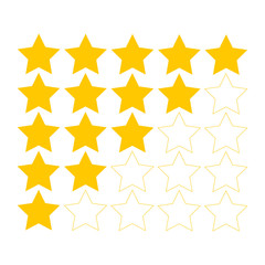 Five stars rating vector icon