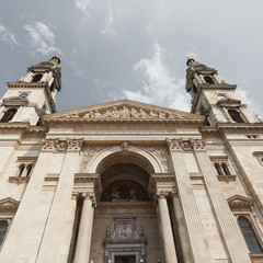 Basilica of Saint Istvan in Budapest, Hungary. Church in the square in the afternoon