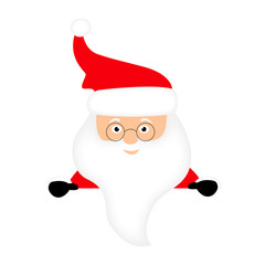 Santa Claus holding a blank banner