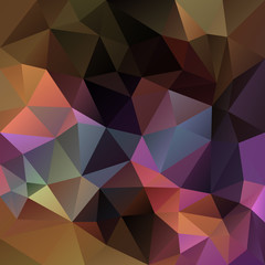 vector abstract irregular polygonal square background - triangle low poly pattern - brown, purple, burgundy, ochre, khaki color