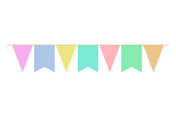 Vector party flags for decoration. Festive flags. Holiday background. Carnival 