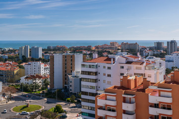 Buildings and architecture of the coastal tourist destination Cascais, Portugal.