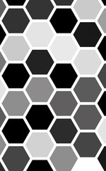 White honeycomb with a gradient color. Isometric geometry. 3D illustration