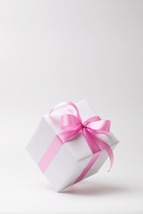 White gift box with copy space