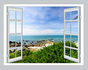 sea view open window