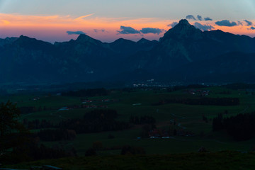 Fototapeta premium Abendrot Berge im Allgäu