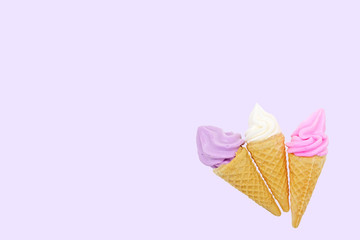 Meringues Soft Serve isolated purple background, clipping path.
