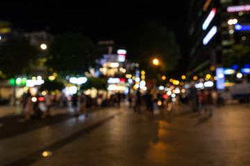 Fototapeta na wymiar View of the street with the blur style making bokeh scene