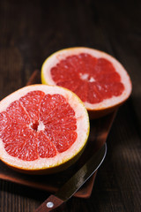 citrus, fresh grapefruits, tropical background, food blog, summer refreshing concept