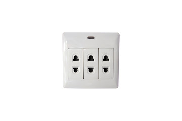 Outlet or power outlet isolated on white background, clipping path.