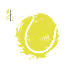 Vector illustration tennis ball isolated. Design print for T-shirts, hand drawing. Element sports for the poster, banner, flyer, grunge, spray).