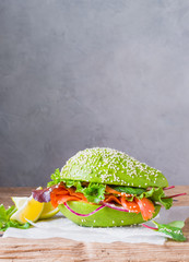 Avocado burger buns healthy raw food copy space.