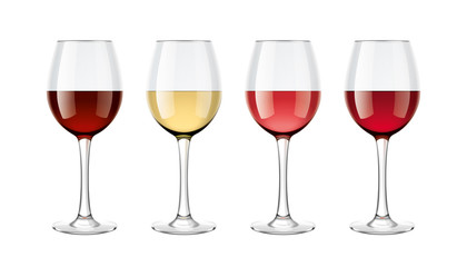 Wine glasses mockups set 